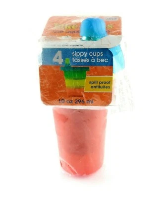 Take Toss 4 Colorful Sippy Cups Spill Proof Great For Day Care No BPA USA Seller - Image 1 of 4