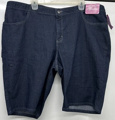 Bermudas cortas Riders by Lee para mujer talla 22W M denim azul elástico 4 bolsillos nuevas Foto 1 de 4