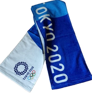 2020 Tokyo Olympic Original Blue and White Muffler Towel New - Picture 1 of 3