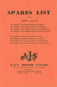 AJS 16 18CS Parts Book (MatchlessG3L) Rigid & Spring Frame Illustrated 1953 - Picture 1 of 3