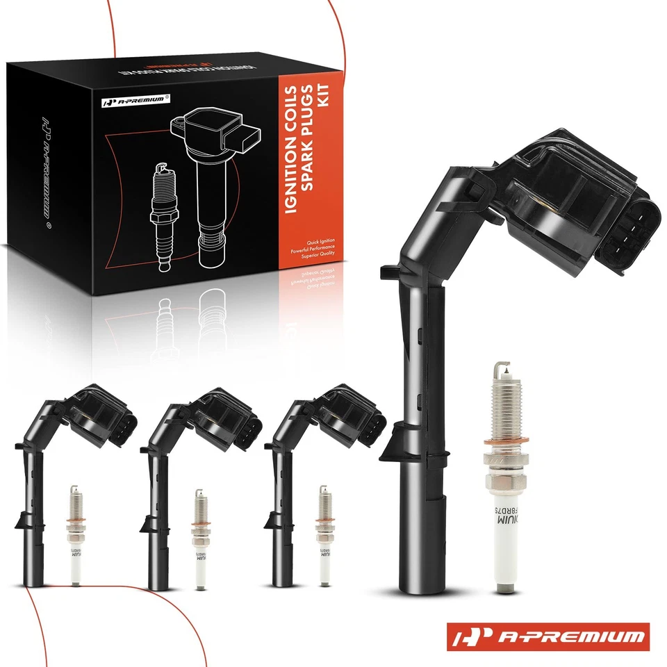 A-Premium 4x Bobina de encendido + 4x Bujía de iridio para Mercedes-Benz CLA45 AMG Foto 1 de 4