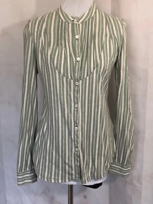 Blusa Silence and Noise Gris Verde Rayas Mangas Largas Talla S Foto 1 de 4