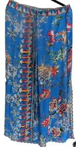 Neu Johnny Was Damen Hose SEIDE Blumenmuster Sommertage Seitenwickelhose L - Bild 1 von 12