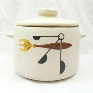 West Bend Bean Pot Buffet Patio Server Stoneware Crock 6" x 5" USA - Picture 1 of 6
