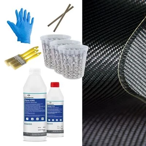 Carbon Komplett-Set 2,0m² Carbongewebe Köper 1000g Epoxidharz 500g Härter - Bild 1 von 6