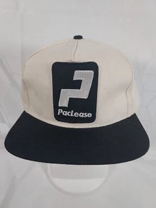 Vintage PacLease PATCH Snapback Trucker Hat Cap Black White KC Brand - Picture 1 of 7