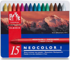 Neocolor I Water-Resistant Wax Pastels, 15 Colors