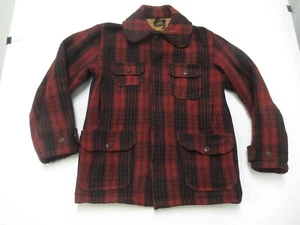 Vintage 40s Woolrich Buffalo Plaid Mackinaw Jacket Mens 40 - Picture 1 of 10