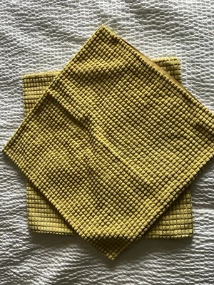 2 IKEA Gullklocka Pillow Cushion Cover 20x20" Textured Mustard Yellow Chenille - Image 1 of 4