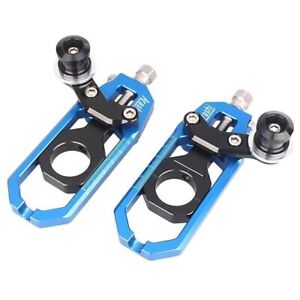 Left Right Chain Adjuster Tensioners Spool For Yamaha YZF R1 2004-2005 Blue