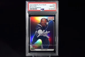 2023 UD Marvel Platinum Nick Fury Black Rainbow PSA 10 - Picture 1 of 2