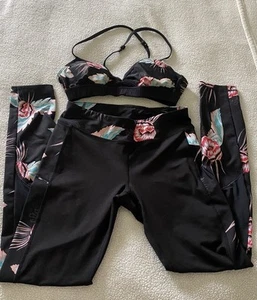 Women's Seamless High-Waisted Leggings and Sports Bra Set Yoga Sz Small - Picture 1 of 17