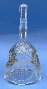 Vtg Emson Bell W/ Gold Bald Eagles & Pledge Of Allegiance Inscription NO Clapper - Picture 1 of 8