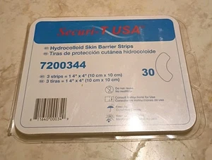 Securi-T USA 7200344 Hydrocolloid Skin Barrier Strips 30 Ostomy Care 1BX 30pcs - Picture 1 of 2