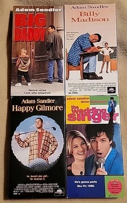 Adam Sandler VHS LOT of 4: Happy Gilmore Billy Madison Big Daddy Wedding Singer Foto 1 de 4
