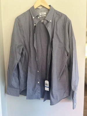 Nautica Classic Fit Mens Wrinkle Resistant Dress Shirt Navy Blue Check XL NWT - Image 1 of 4