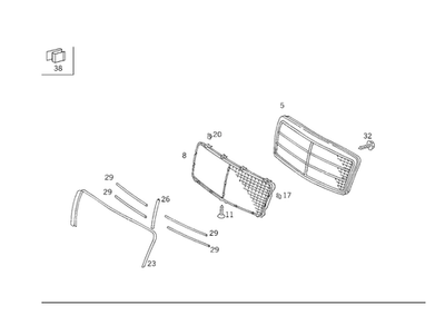 Grelha genuína Mercedes-Benz 202-888-03-23 - Imagem 1 de 2