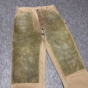 Filson Logger Pants Tin Cloth Double Knee Oil Finish Men US Made Size M Brown - Picture 1 of 20