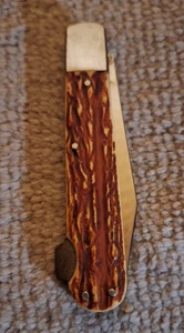 Taschenmesser Leegebruch Hirschhorn-Imitat Jagdmesser DDR Vintage - Bild 1 von 8