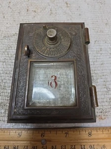 Eagle Lock Co Post Office P.O. Briefkasten Kombitür Größe #1 mit abgeschrägtem Glas 1896 - Bild 1 von 15