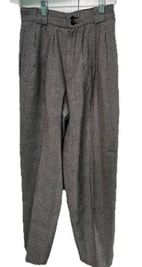Vintage Giorgio Sant’Angelo High Waist 100% Wool Trousers Size 4 Glen Plaid - Picture 1 of 6