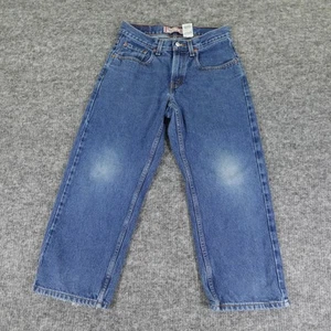 Levis 569 Jeans Boys 10 Husky Blue Loose Straight Fit Denim W30 L26 Distressed - Picture 1 of 11