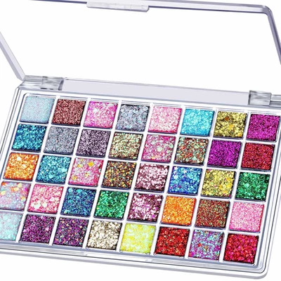 40 Colores Brillo Facial, Pintura Facial Brillo Gel - Brillo Facial para Mujeres Niñas Ki Foto 1 de 4
