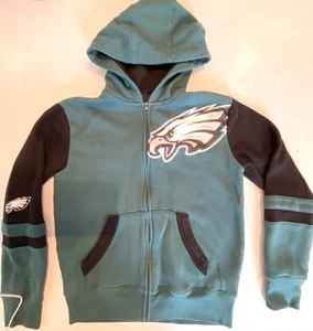 Philadelphia Eagles Youth Medium size 10 Full Zip Jacket Hoodie NFL Team Apparel - Picture 1 of 8