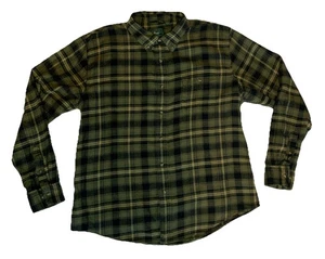 GH Bass Co Herren XL Chamois Flanell grün WEICH kariert Button Down Kragen - Bild 1 von 8