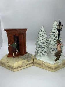 Narnia Lion, Witch & Wardrobe Lucy Mr. Tumnus Bookends Chronicles Of Narnia Mint - Picture 1 of 23