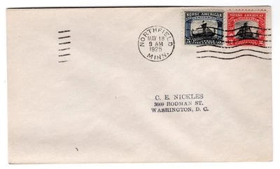 #620-21 Norse-American Set on 1 FDC 1925 - Northfield MN C.E. Nickles - Image 1 of 2