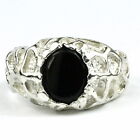 BLACK ONYX Sterling Silver Men's Ring, Handmade • SR168
