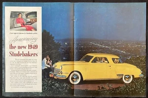 1949 Studebaker Yellow Auto People Double Page Vintage Print Ad-PA1 - Picture 1 of 1
