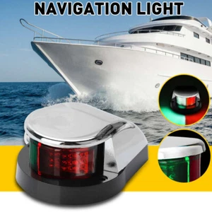 2 IN 1 Marine Yacht Boat Pontoon 12V Stainless Steel LED Bow Navigation Lights - Picture 1 of 9