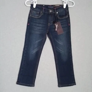 New W/Tags Vigoss Cuffed Crop Blue Jean Girls Size 10 Butterflys On Back Pockets - Picture 1 of 7
