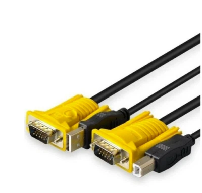 (6) 2 in 1 USB VGA KVM Switch Cable Adapter 1.5m Computer Host Laptop usb2.0 vga - Image 1 of 3