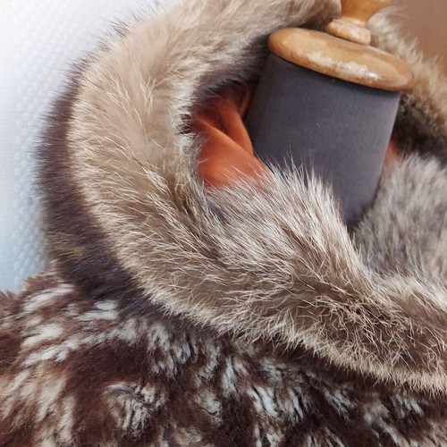 SAINT LAURENT (YSL) Giacca Boa Yves Saint Laurent Vintage Marrone Ecopelliccia Taglia Gratuita Usata Rara