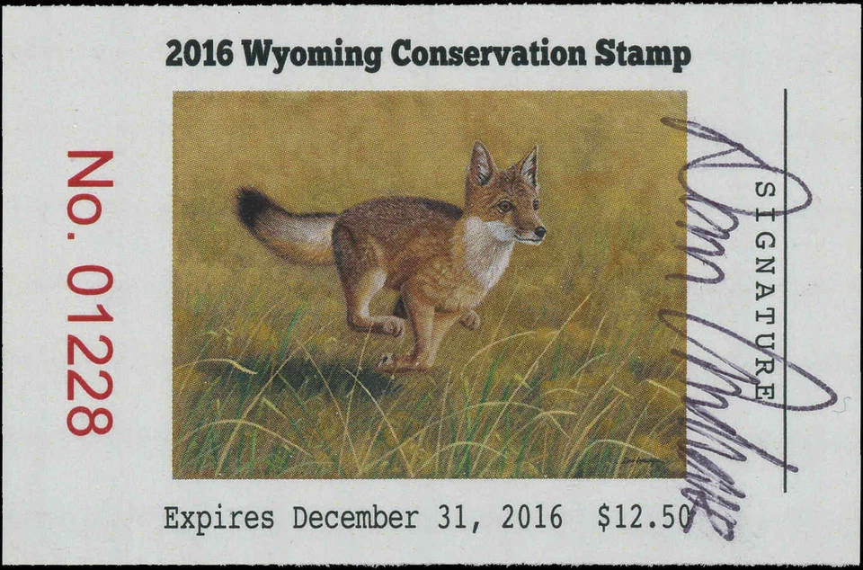 WYOMING #33 2016 STATE CONSERVATION / DUCK STAMP ARTIST SIGNED By Dan Andrews - Image 1 of 1