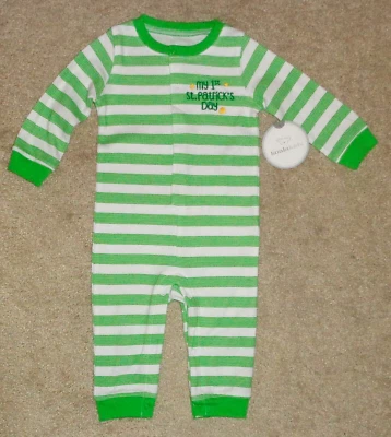 Koala Kids Baby Boys Romper My 1st St Patrick's Day Long Sleeve 6-9 Months New - Изображение 1 из 3