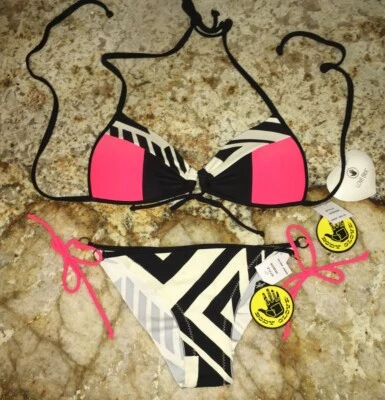 BODY GLOVE Kalani Baby Love Smoothies Push Up Black Coral Bikini NEW Womens XS - Image 1 of 4