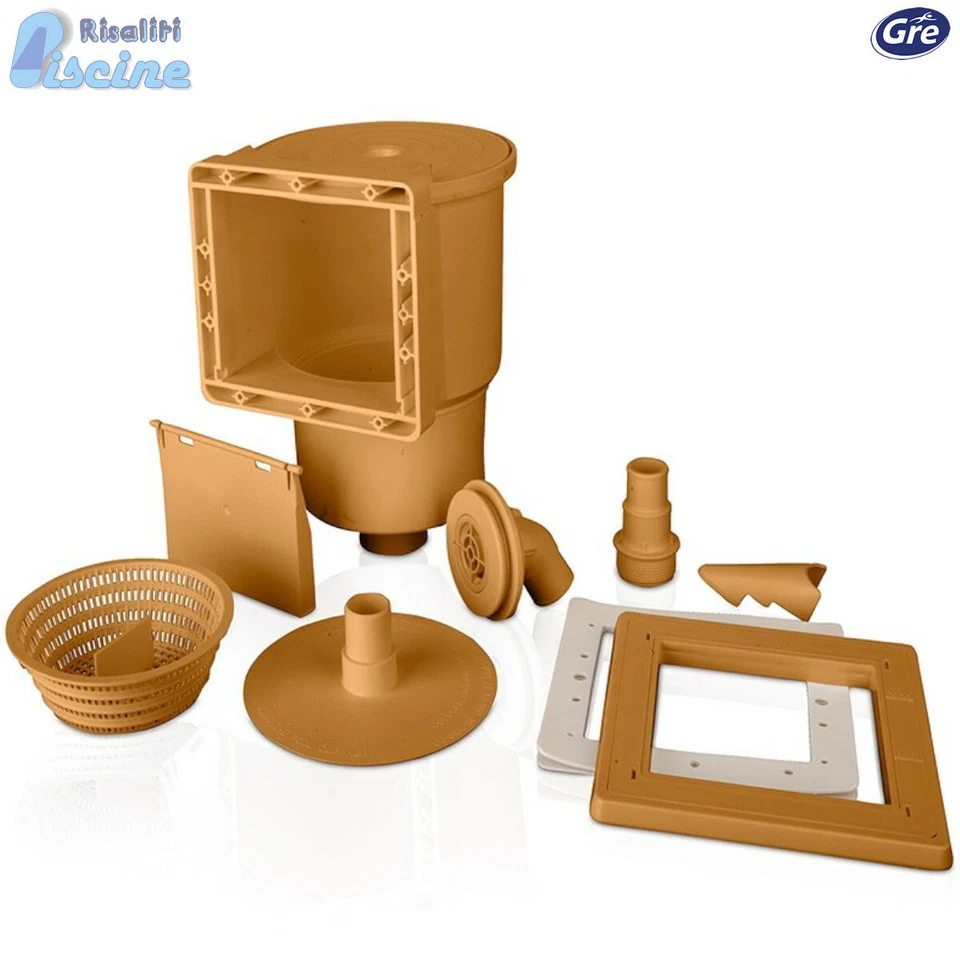 AR100W SKIMMER GRE PER PISCINA FUORI TERRA EFFETTO LEGNO CON BOCCHETTA CESTELLO - Immagine 1 di 1