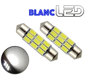 2 Bombillas Lanzaderas LED Blanco Puro C10W 41MM Resistencias Anti Error - Imagen 1 de 1