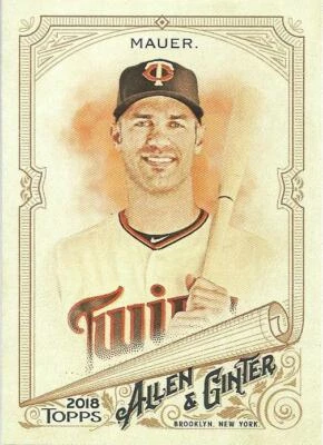 2018 Topps Allen & Ginter JOE MAUER Minnesota Twins Short Print (SP) # 306  - Image 1 of 2