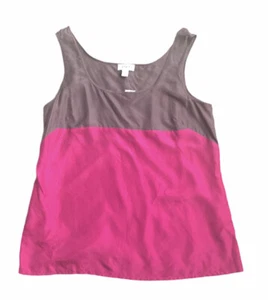 Loft Silk Cami Tank Top Large pink & gray New - Picture 1 of 4