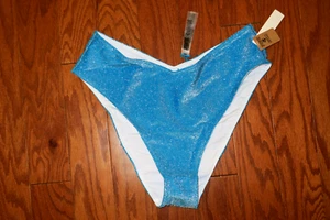 M ❤️ VICTORIA'S SECRET ❤️ MAILLOT DE BAIN ROSE SLIP EFFRONTÉ MÉTALLISÉ COUPE HAUTE BAS - Photo 1/3