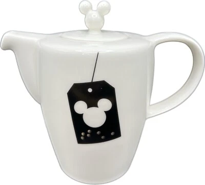 Tetera braille blanca y negra Walt Disney World Mickey Mouse Foto 1 de 4