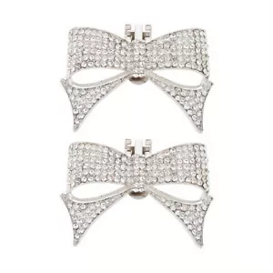 1box 2pcs Alloy Rhinestone Shoe tions Detachable Shoe Buckle Clips with Iron - Picture 1 of 7