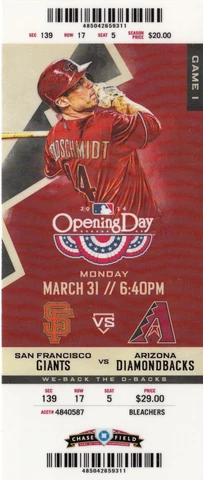 2014 ARIZONA DIAMONDBACKS PICK YOUR GAME GOLDSCHMIDT TICKET STUB MANY DATES Cover