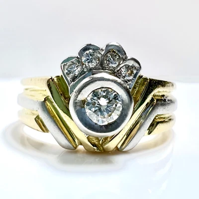 Ring 585 Gold 0.18 ct. Diamanten Gr: 54 / 17,2 mm  änderbar - Gewicht: 4,6 g - Bild 1 von 4