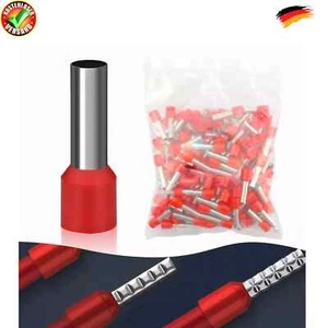 Aderendhülsen 10Mm2 18Mm Lang Isoliert-150 Stk Aderendhülsen Teilisoliert Rot Wi - Bild 1 von 7